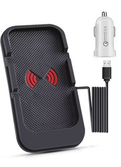 KASTWAVE Wireless Car Charging Pad, 10W Anti-Slip Car Charger GPS Phone Holder Fast Charge Mat for Car Vehicle, Silicon Rubber Wireless Charger Mount for iPhone & Android Phones Galaxy Note  - Image 1