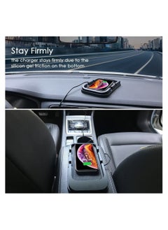 KASTWAVE Wireless Car Charging Pad, 10W Anti-Slip Car Charger GPS Phone Holder Fast Charge Mat for Car Vehicle, Silicon Rubber Wireless Charger Mount for iPhone & Android Phones Galaxy Note  - Image 2