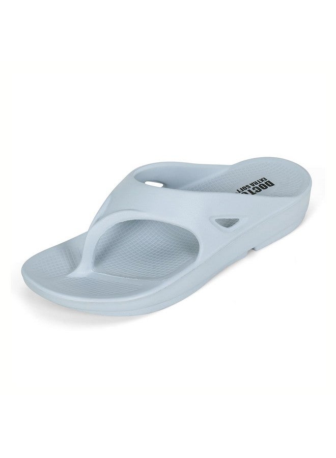 DOCTOR EXTRA SOFT DOCTOR EXTRA SOFT Women's Classic Ultra Soft Flip Flops/Slippers With Cushion Footbed Adult | Comfortable & Light Weight| Anti-Skid| Waterproof & Everyday Slip-On Ladies/Girls D-510, Light Grey,6 UK - Image 1