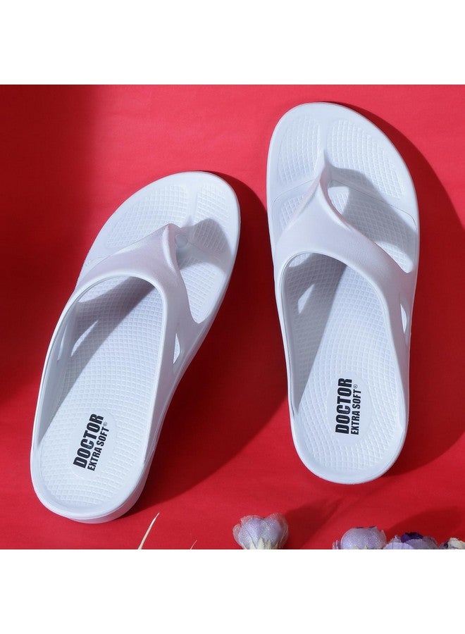 DOCTOR EXTRA SOFT DOCTOR EXTRA SOFT Women's Classic Ultra Soft Flip Flops/Slippers With Cushion Footbed Adult | Comfortable & Light Weight| Anti-Skid| Waterproof & Everyday Slip-On Ladies/Girls D-510, Light Grey,6 UK - Image 2