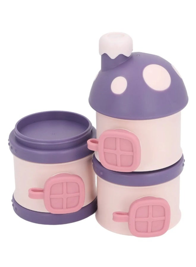 Twisoo Baby Formula Milk Powder Storage Dispenser, 3 Non-Spill Compartments, Stackable BPA-Free Baby Food Container, ( PURPLE ) - Image 3