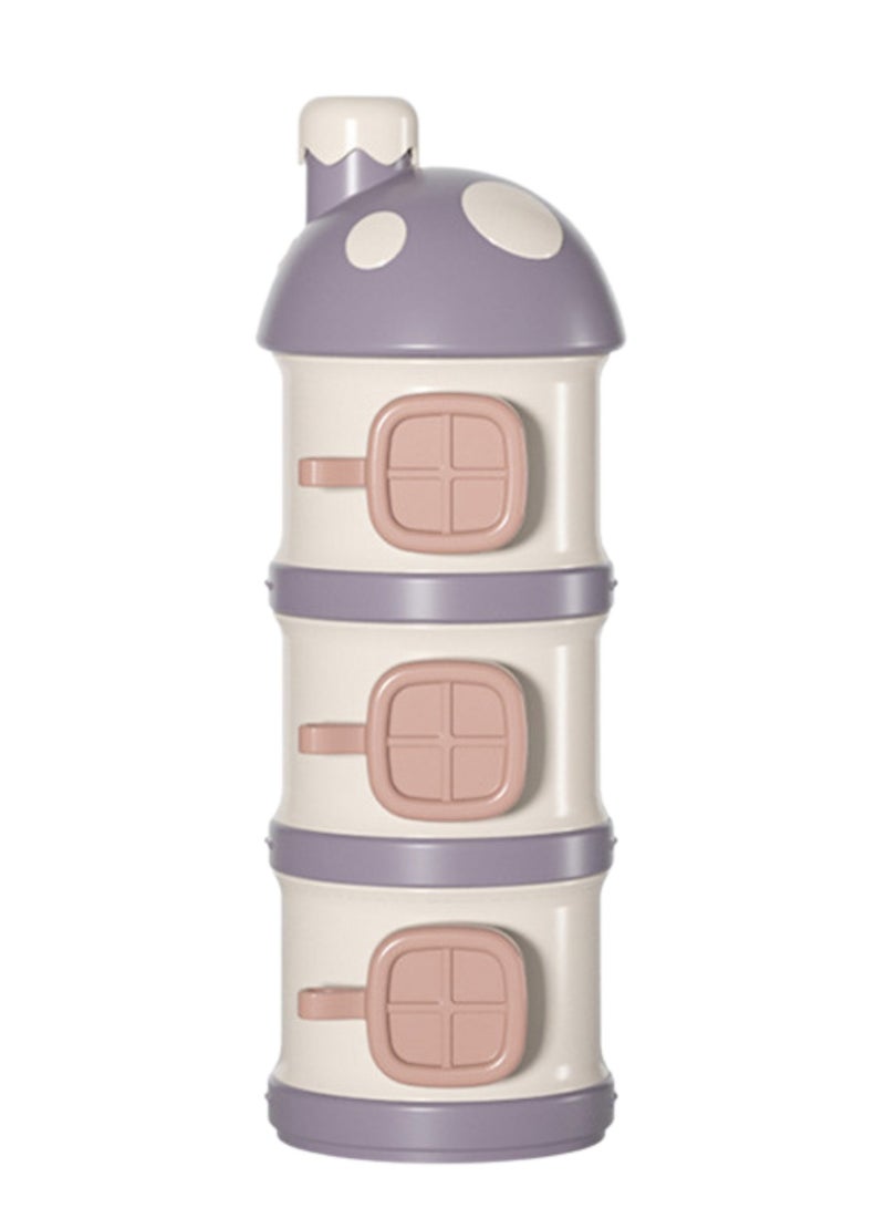 Twisoo Twisoo Baby Formula Milk Powder Storage Dispenser, 3 Non-Spill Compartments, Stackable BPA-Free Baby Food Container, ( PURPLE ) - Image 1