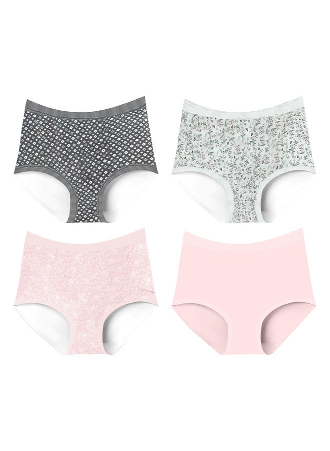 MARGOUN 4 Pack Women's XXL Size Underwear Silk Women Lingerie Stretch Comfortable Brief High Rise Underwear Breathable Panty/XXL (body size 48-50)(waist 72-80/Weight 70~75kg) - Image 3