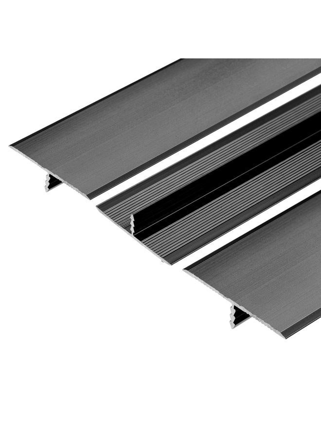 uxcell 3pcs Aluminum T Molding Floor Transition Strip, Door/Tile/Carpet to Tile Transition Strip, Doorway Edge Trim for Wood Vinyl Laminate Floors, Black - Image 1