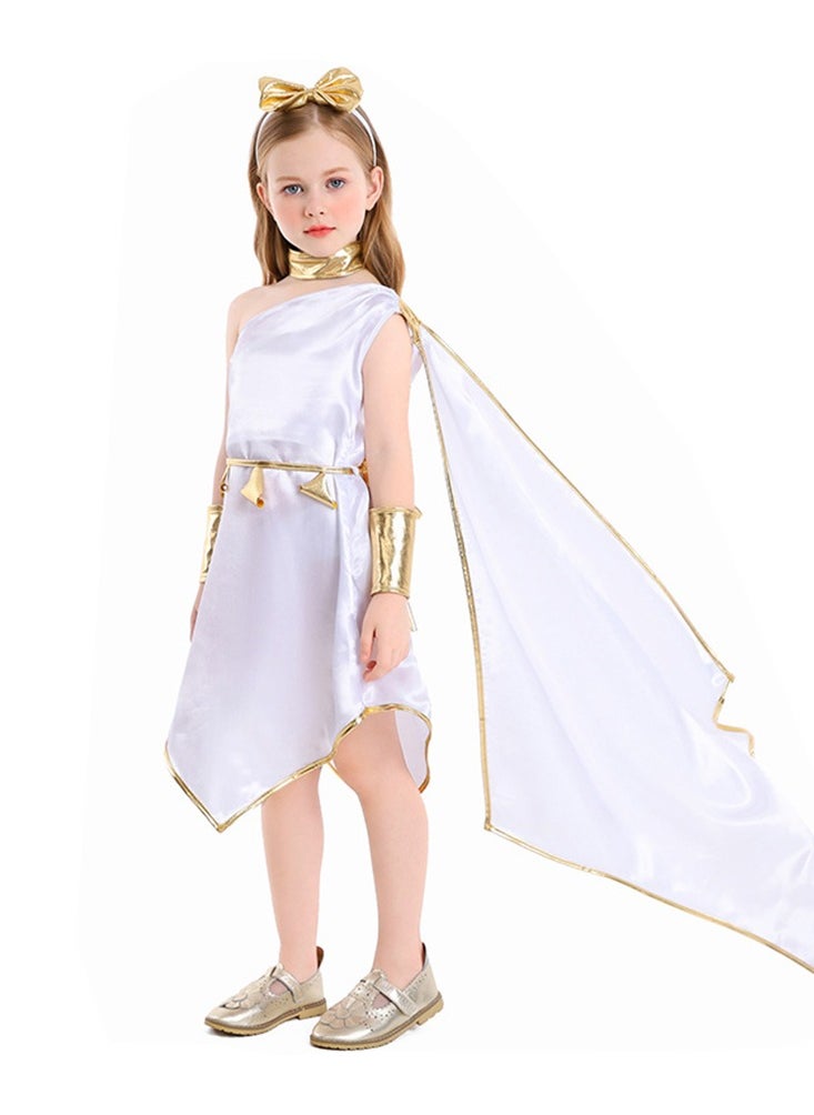 Al Aoyama Little girl Greek Goddess Costume White Off-Shoulder Dress, Elegant Stage Performance Outfit for girl  - Image 5