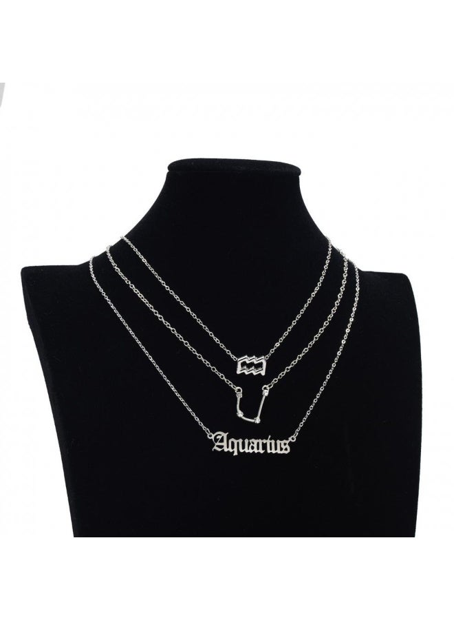 Goolsky Bestseller 3-Layer Zodiac Necklace Set – Vintage Celestial Charms & Gothic Letters, Horoscope Jewelry for Women - Image 2