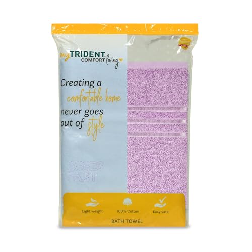 MYTRIDENT Bath Towel for Men/Women | Comfort Living | Quick Drying | Travel Friendly | 1 Piece Large Size | 100% Cotton 400 GSM | 70 x 140 cms - Violet Sky - Image 4