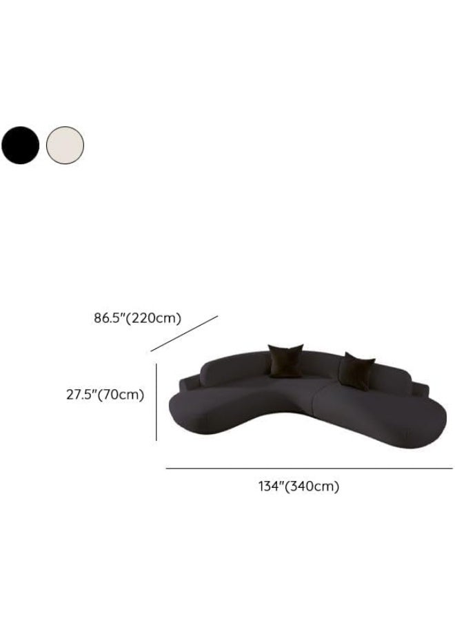 LUXURY LUXE Luxury Luxe Midnight Black Curved Sectional Sofa  - Image 4