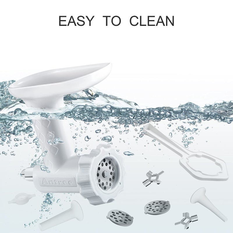 Antree Food Meat Grinder Attachments for KitchenAid Stand Mixers, Excellent Food Grade Meat Grinder Accessories Meat Mixer Attachment Including 2 Sausage Stuffer Tubes Rust-proof and Durable - Image 4