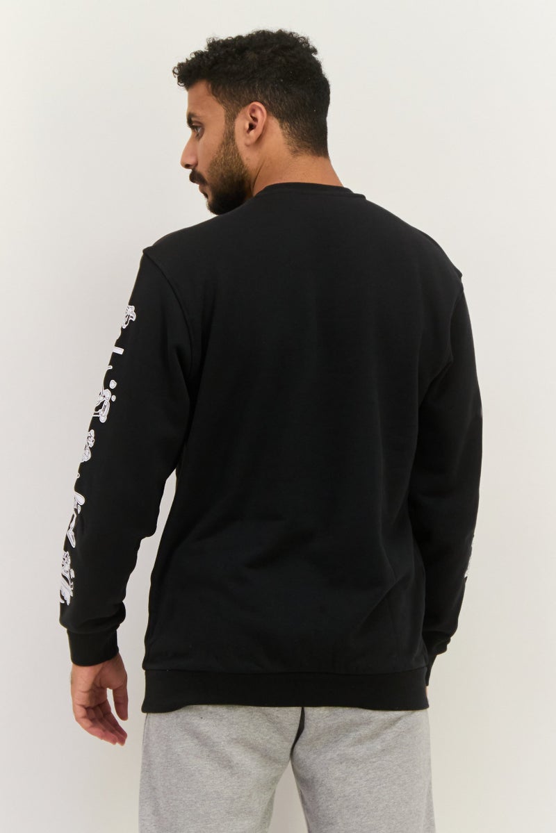 adidas Originals Men Sportswear Fit Long  Sleeves Outdoor Sweatshirt, Black  - Image 3