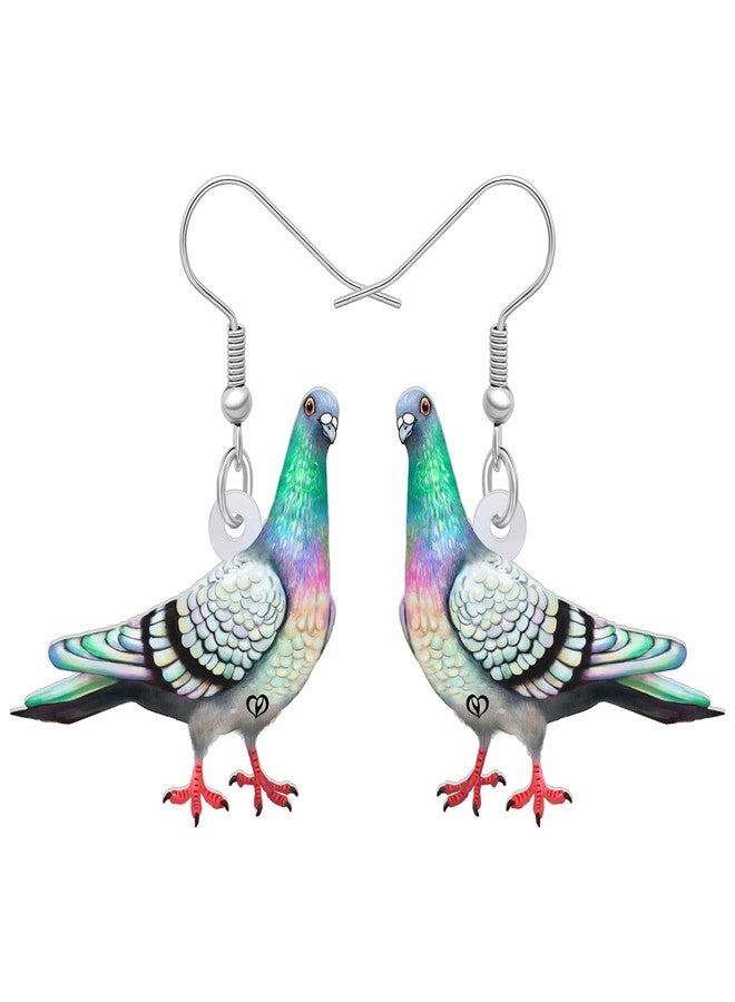 Bonsny Acrylic Drop Dangle Anime Blue Dove Pigeon Bird Earrings Jewelry For Women Girls Kids (Turquoise) - Image 1