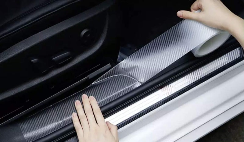 Automaze Car Door Universal Edge Guard Clear Door Sill & Trim Protector, Vinyl Protection Film/Tape, Fit for Most Cars (Carbon White, 5cm X 16Ft) - Image 3