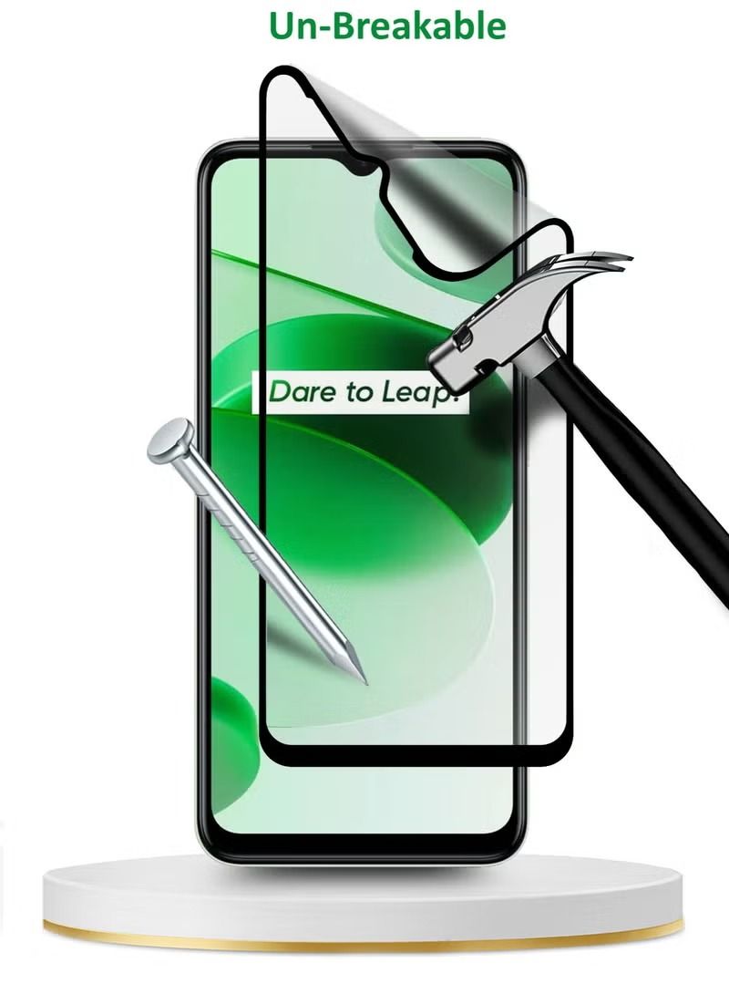 IAF Matte Ceramic Full Coverage Screen Protector For Realme C35 4G / C33 4G Clear/Black - Image 3