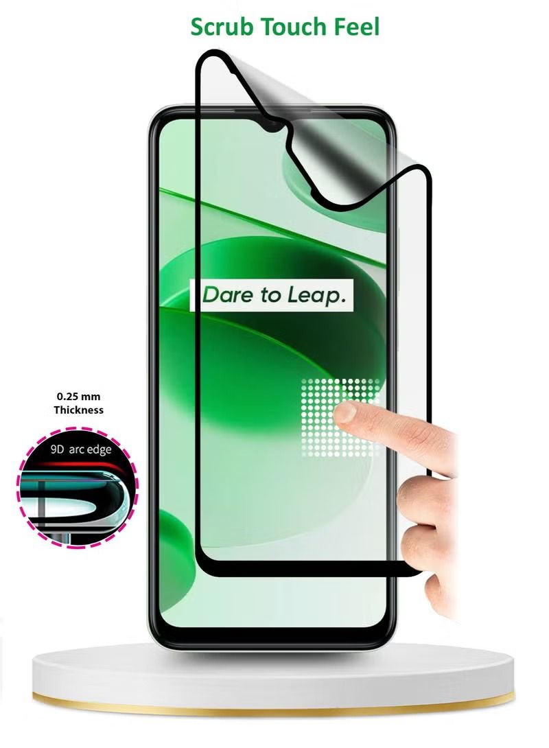 IAF Matte Ceramic Full Coverage Screen Protector For Realme C35 4G / C33 4G Clear/Black - Image 2