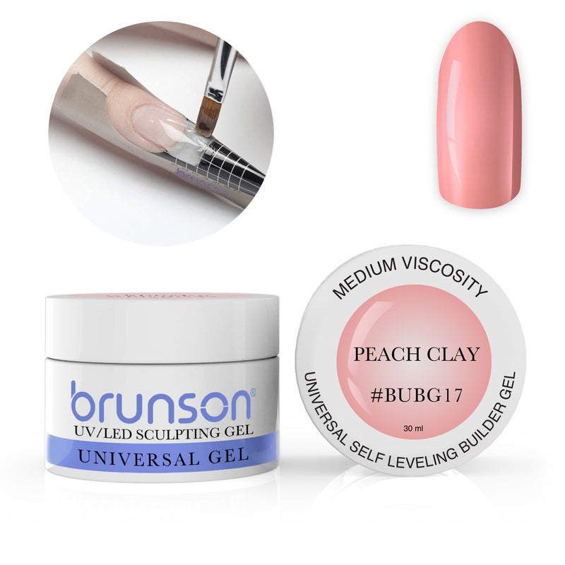 Brunson Builder Gel in Jar 30ml Professional Sculpting Builder Gel for Nail Extensions Overlays and 3D Nail Art UV LED Self Leveling Gel for Long Lasting High Gloss Nails