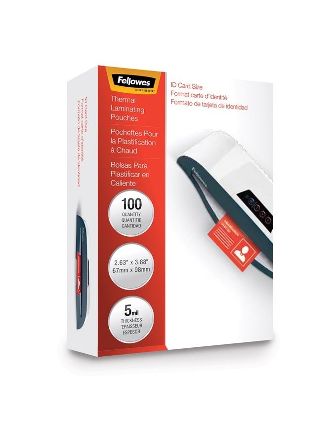 Fellowes أكياس الترقيم الحراري، بطاقة تعريف، غير مثقوبة، 5 مل، 100 عبوة (52015) - Image 2