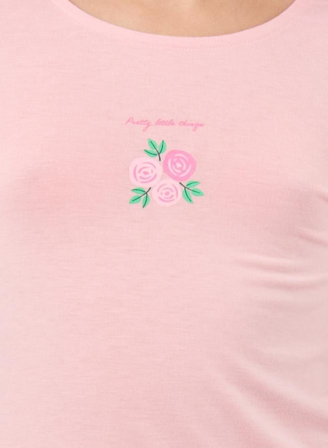 ستايلي طقم بيجامة بأكمام طويلة مطبوعة من ستايلي وزهور - Image 4