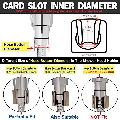 YDmeet Shower Head Holder All Metal Handheld Shower Wand Bracket Adhesive Shower Wall Mount Holder Brass Shower Spray Holder Brushed Nickel, Drill Free Glue Installation - Image 3