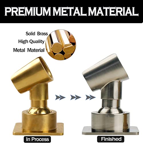 YDmeet Shower Head Holder All Metal Handheld Shower Wand Bracket Adhesive Shower Wall Mount Holder Brass Shower Spray Holder Brushed Nickel, Drill Free Glue Installation - Image 2