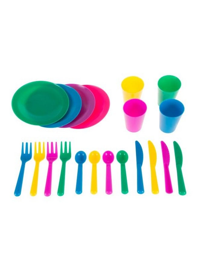 Hey! Play! Kids Play Dish Set, 27 Piece Tableware Dish Set with Dish Drainer - for Kitchen Playset and Pretend Food, Toys for Boys and Girls - Image 4