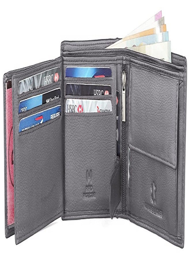WildHorn Rfid Protected Leather Wallet For Men, Grey - Image 5