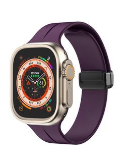 TenTech Silicone Magnetic Sports Band for Apple Watch Ultra/Ultra 2, Size 49mm 45mm 44mm 42, Soft Band for iWatch Series 9/8/7/6/5/4/3/2/1/SE - Purple