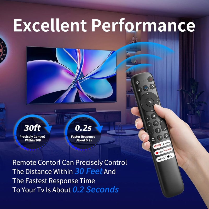 (عبوة تحتوي على 2 وحدات): وحدات تحكم بديلة لتلفزيونات توشيبا من طراز Google TV، وحدات تحكم عامة متوافقة مع أجهزة توشيبا الذكية من طرازات UHD، HDR، LED، QD، Mini LED، QLED، و4K (غير مناسبة لأجهزة Fire أو Roku). - Image 3