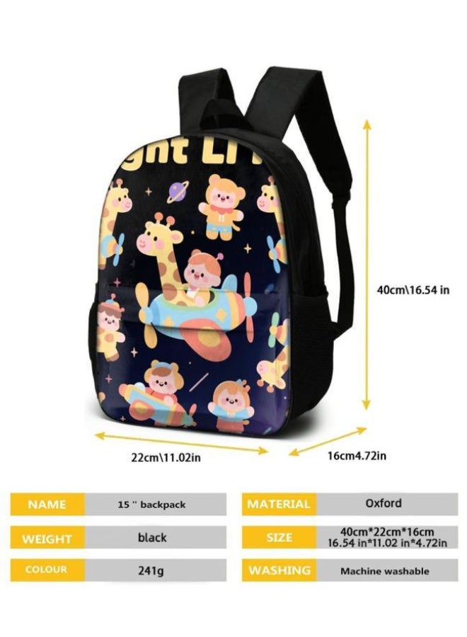 Bright Li Fire Three-piece set of cartoon bags, easily cope with various occasions (students, children, friends' outings, mountain climbing, schooling, etc.) | Backpack + hand-held + stationery bag | School season/holiday gifts - 44 - Image 5