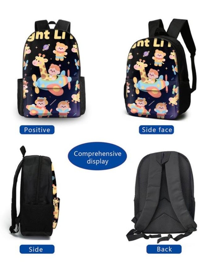Bright Li Fire Three-piece set of cartoon bags, easily cope with various occasions (students, children, friends' outings, mountain climbing, schooling, etc.) | Backpack + hand-held + stationery bag | School season/holiday gifts - 44 - Image 3
