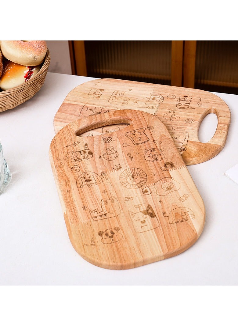 عام **لوح تقطيع خشبي مطاطي لطيف - مصنوع من مواد آمنة للأطعمة، مثالي لأطعمة الأطفال، مع قاعدة غير قابلة للانزلاق** - Image 3