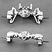 DashRC Aluminum Portal Axles Set for 118 RC Rock Crawler Redcat Ascent18 Front Rear Axles with Steel Gears Aluminum Housing Servo Mount Steering Links Upgrade Kit - Image 4
