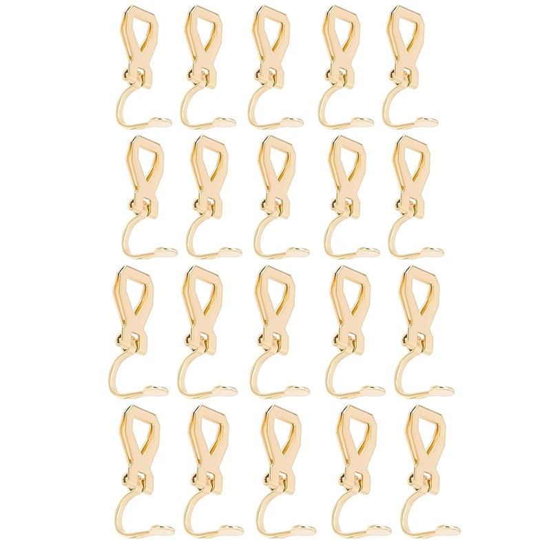 ST logo Clip-on Earring Findings with Loop Earring Setting Components Non Pierced Earring Jewellery Making Supplies DIY Art & Craft (20 Pcs Golden) - Image 1