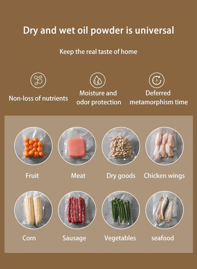 Vacuum Sealer Machine Food Vacuum Sealer Machine Home Vacuum Food Sealer Compact Food Extraction Vacuum Machine Push-Button Type Food Vacuum Machine Wet And Dry Universal  - Image 4