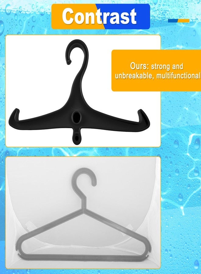 FoldTier 6 Pcs Scuba Hanger BC Regulator Scuba Diving Wetsuit Hanger with Din Threads Vest Tactical Gear for Dry Clothes BCD Side Hanging(Black) - Image 4