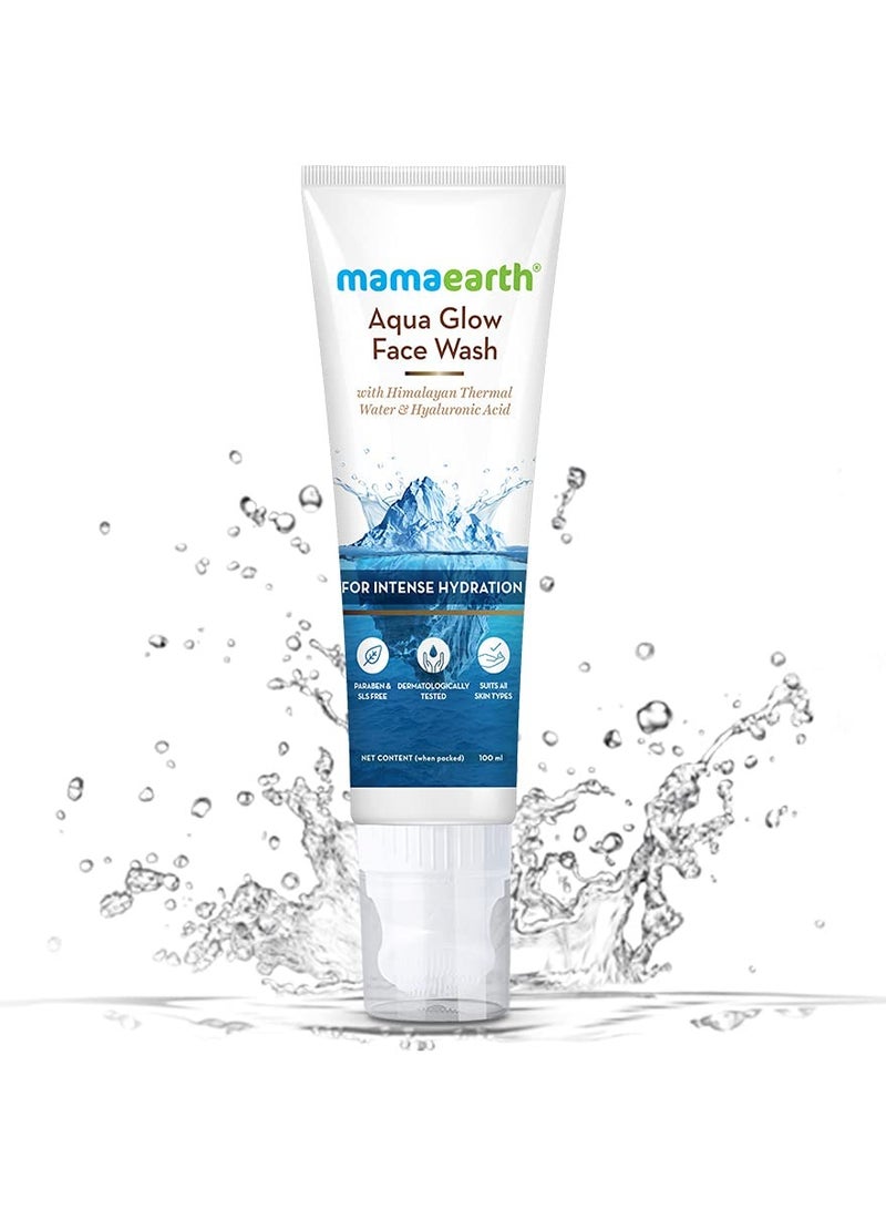Mama Earth Aqua Glow Face Wash With Himalayan Thermal Water and Hyaluronic Acid for Intense Hydration 100ml - Image 2
