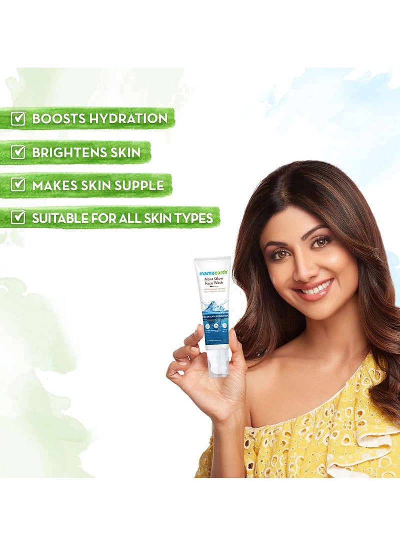 Mama Earth Aqua Glow Face Wash With Himalayan Thermal Water and Hyaluronic Acid for Intense Hydration 100ml - Image 3