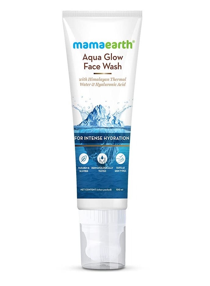 Mama Earth Aqua Glow Face Wash With Himalayan Thermal Water and Hyaluronic Acid for Intense Hydration 100ml - Image 1