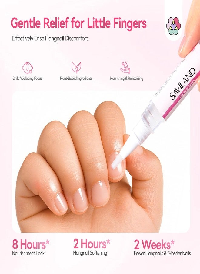 SAVILAND Cuticle Oil Pen for Kids: Plant-Based Nail Oil Pen 8-Hour Long-Lasting Nourishment 2-Hour Soften Tough Hangnails Child-friendly Cuticle Oil for Nails Gentle Nail Care for Kids 3-8 (Glamkids) - Image 2