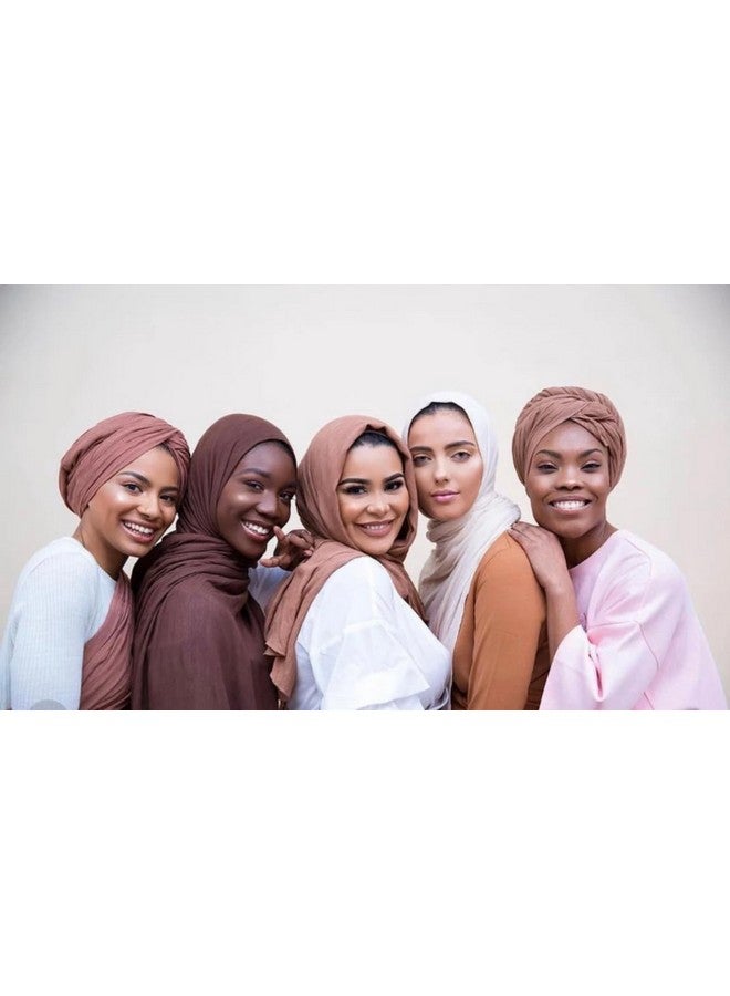 Generic Karam 3Pcs Head Wraps For Women Turban Stretchy Premium Jersey Headband For African Hair Locs Braids And Muslim Hijab Scarf (Camel Brown Army Green) - Image 2
