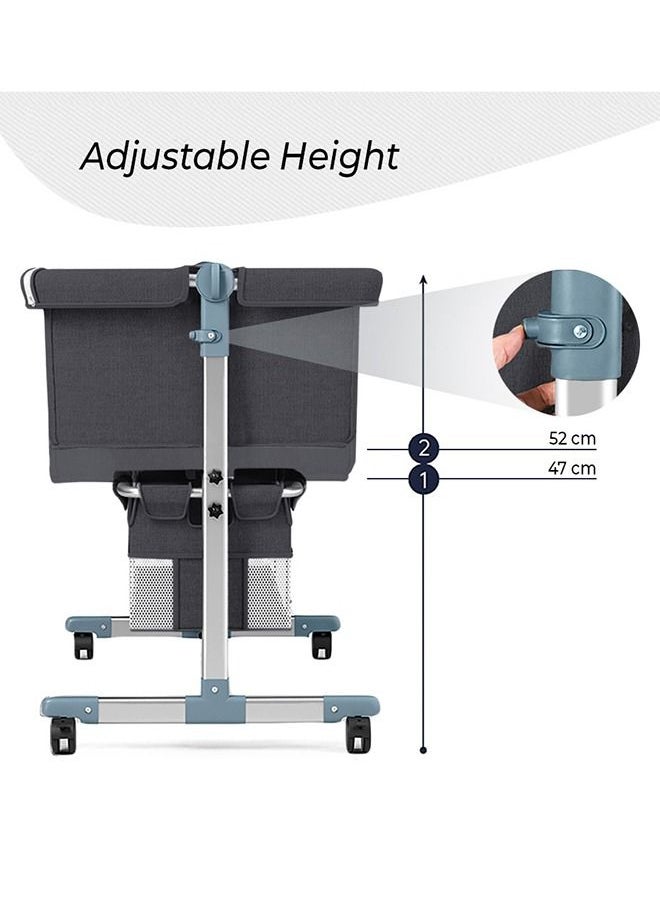 TEKNUM Moonlight Bedside Crib, Horizontally Adjustable - Dark Grey  - Image 5