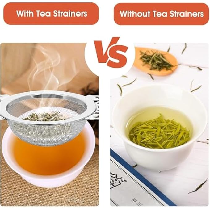 أكس سبرينج مصافي الشاي، قطعتان من الفولاذ المقاوم للصدأ مع وعاء، فلتر شاي سائب ممتاز لأوراق الشاي والأعشاب، أداة مطبخ متينة لعشاق الشاي - Image 4