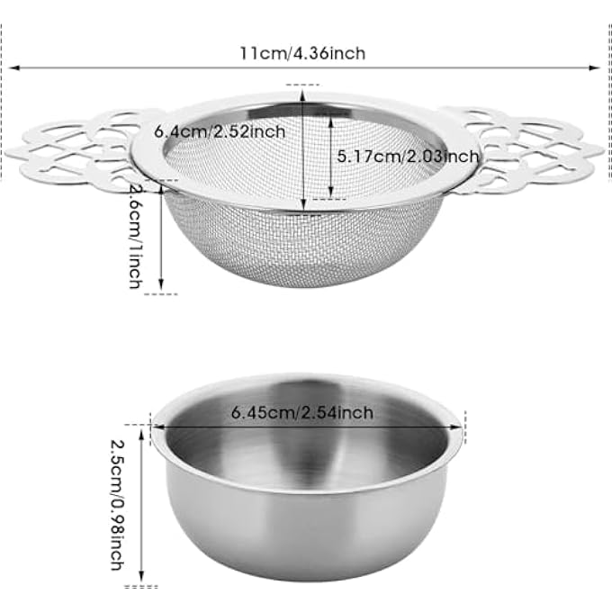 أكس سبرينج مصافي الشاي، قطعتان من الفولاذ المقاوم للصدأ مع وعاء، فلتر شاي سائب ممتاز لأوراق الشاي والأعشاب، أداة مطبخ متينة لعشاق الشاي - Image 3