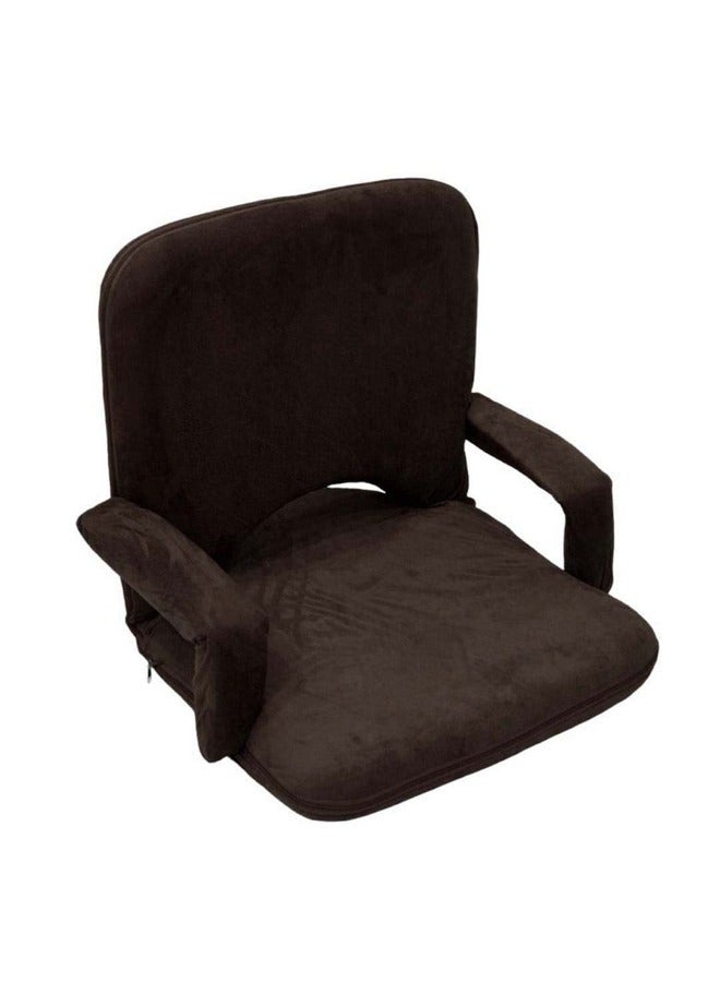 Cady One Ground chair for camping and trekking, velvet-quality foam padded with adjustable back, brown 50 x 40 cm - Image 2