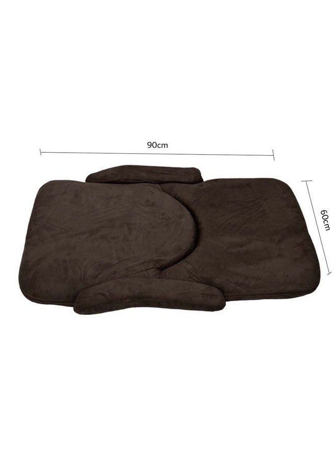 Cady One Ground chair for camping and trekking, velvet-quality foam padded with adjustable back, brown 50 x 40 cm - Image 4