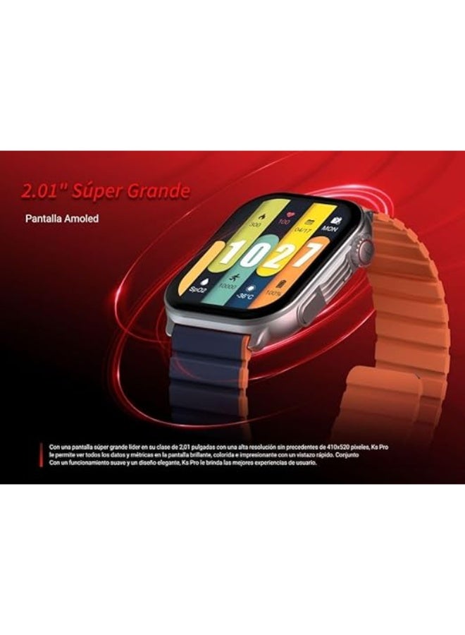 Kieslect Ks Pro Calling Smart Watch Silver - Image 5