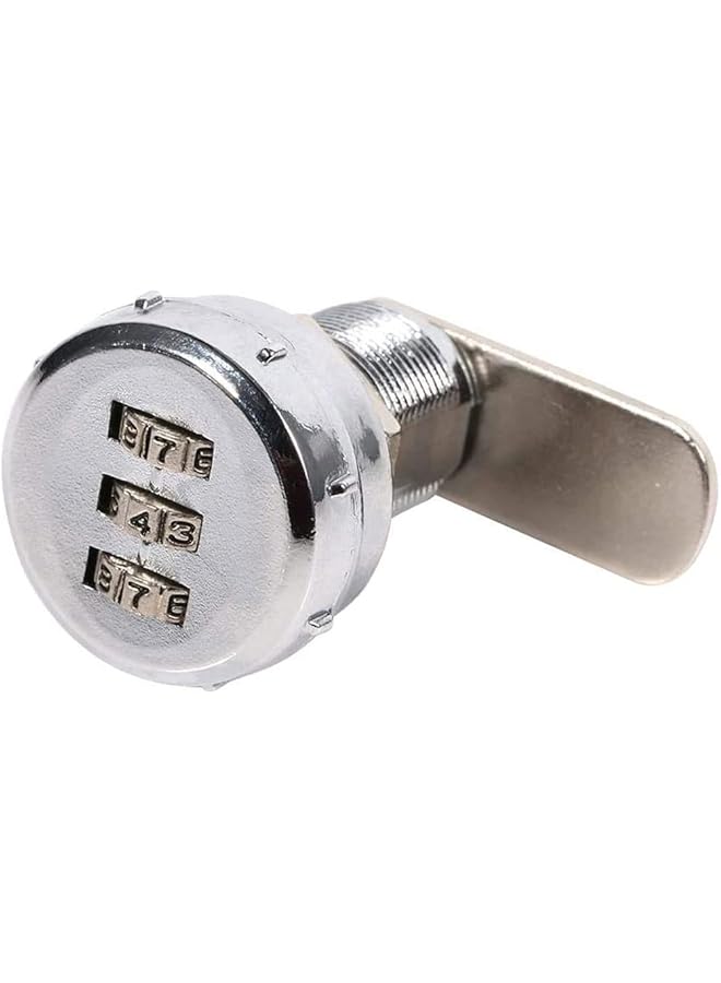 PROMASS PROMASS Combination Cam Lock 20mm Cylinder Length 3 Digit Code Security Locks for 12-16mm Wooden Wardrobe Arcade Cupboard Drawer Mailbox, Silver  - Image 1