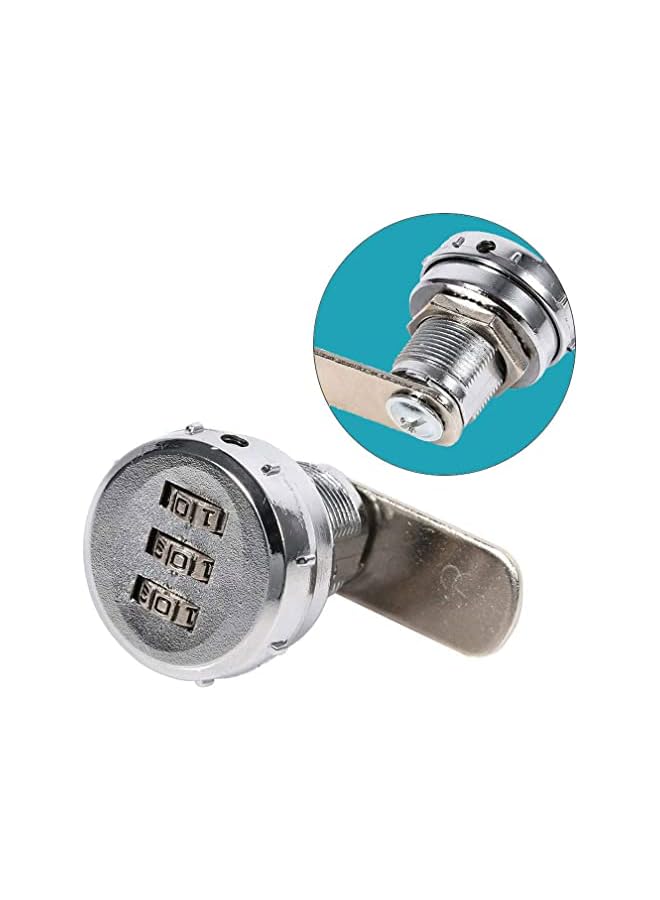 PROMASS PROMASS Combination Cam Lock 20mm Cylinder Length 3 Digit Code Security Locks for 12-16mm Wooden Wardrobe Arcade Cupboard Drawer Mailbox, Silver  - Image 3