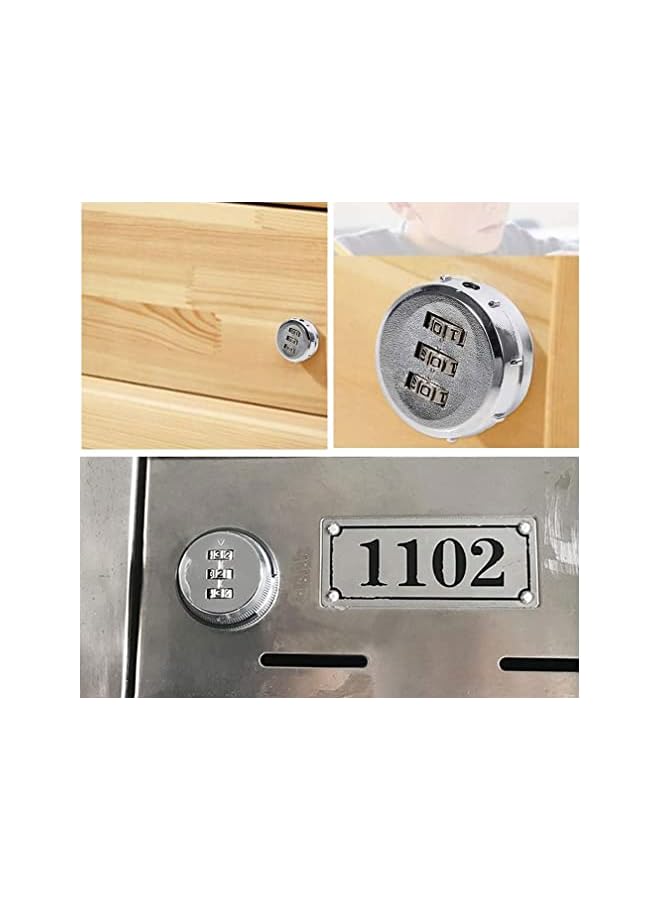 PROMASS PROMASS Combination Cam Lock 20mm Cylinder Length 3 Digit Code Security Locks for 12-16mm Wooden Wardrobe Arcade Cupboard Drawer Mailbox, Silver  - Image 2
