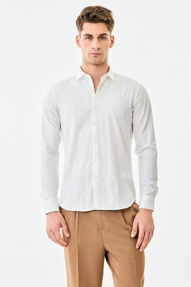 SNITCH Jacquard Slim Fit Shirt
