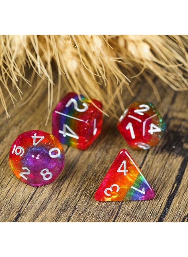 HDdais - 7Pcs Rainbow-Pride Polyhedral Dice Set, Homosexual Flag D&D Dice For Dungeons And Dragons, Dnd Dice For Rpg Mtg And Other Table Games - Image 1